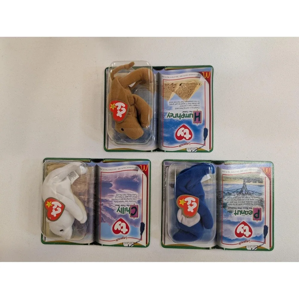 McDonalds Teenie Beanie Babies Legends Full Set 2000 - Peanut, Chilly & Humphrey - Picture 1 of 2